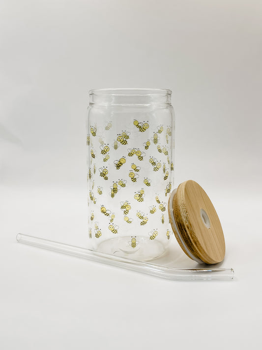 Bumble Bee Glass Cup