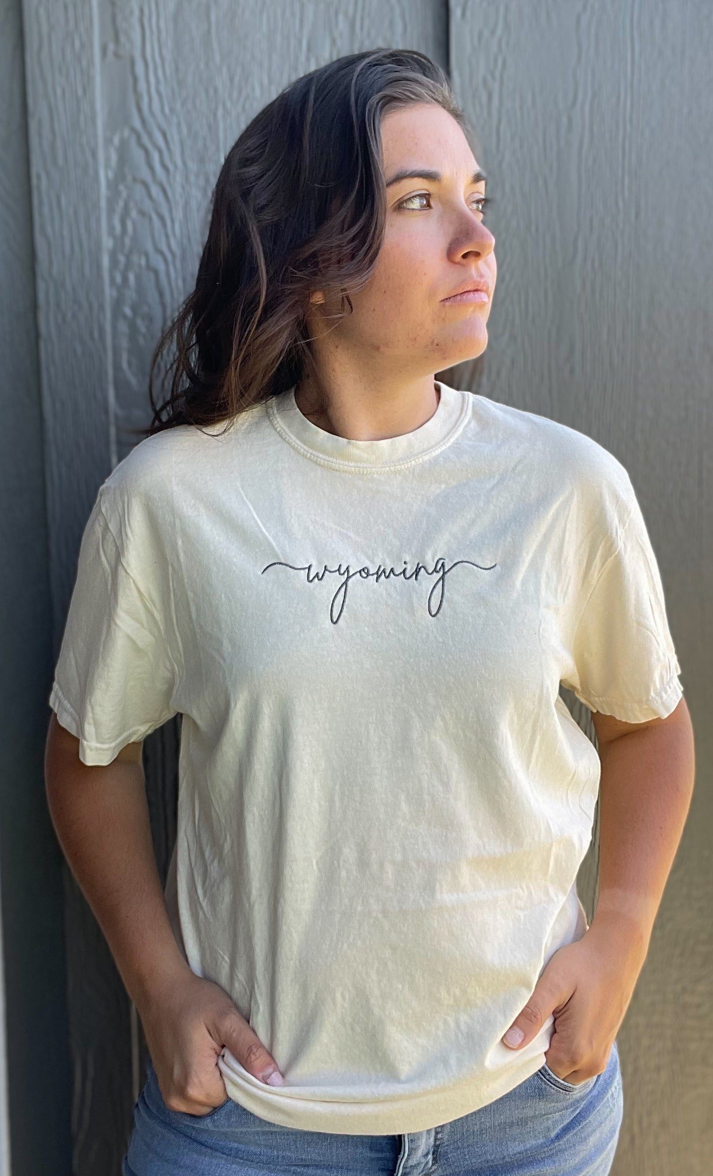 Wyoming Embroidered T-shirt