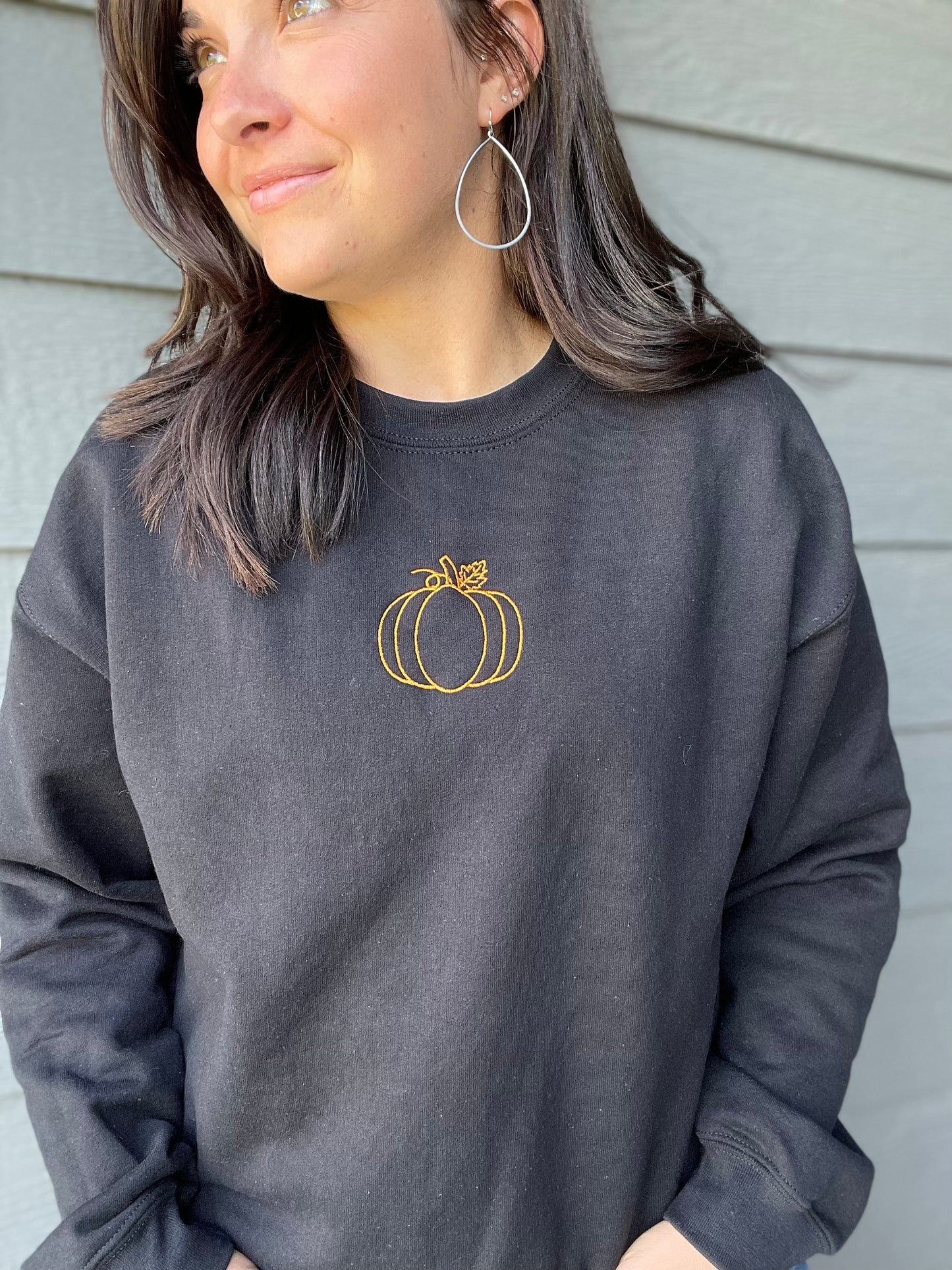 Pumpkin Embroidered Crewneck (2 colors available)