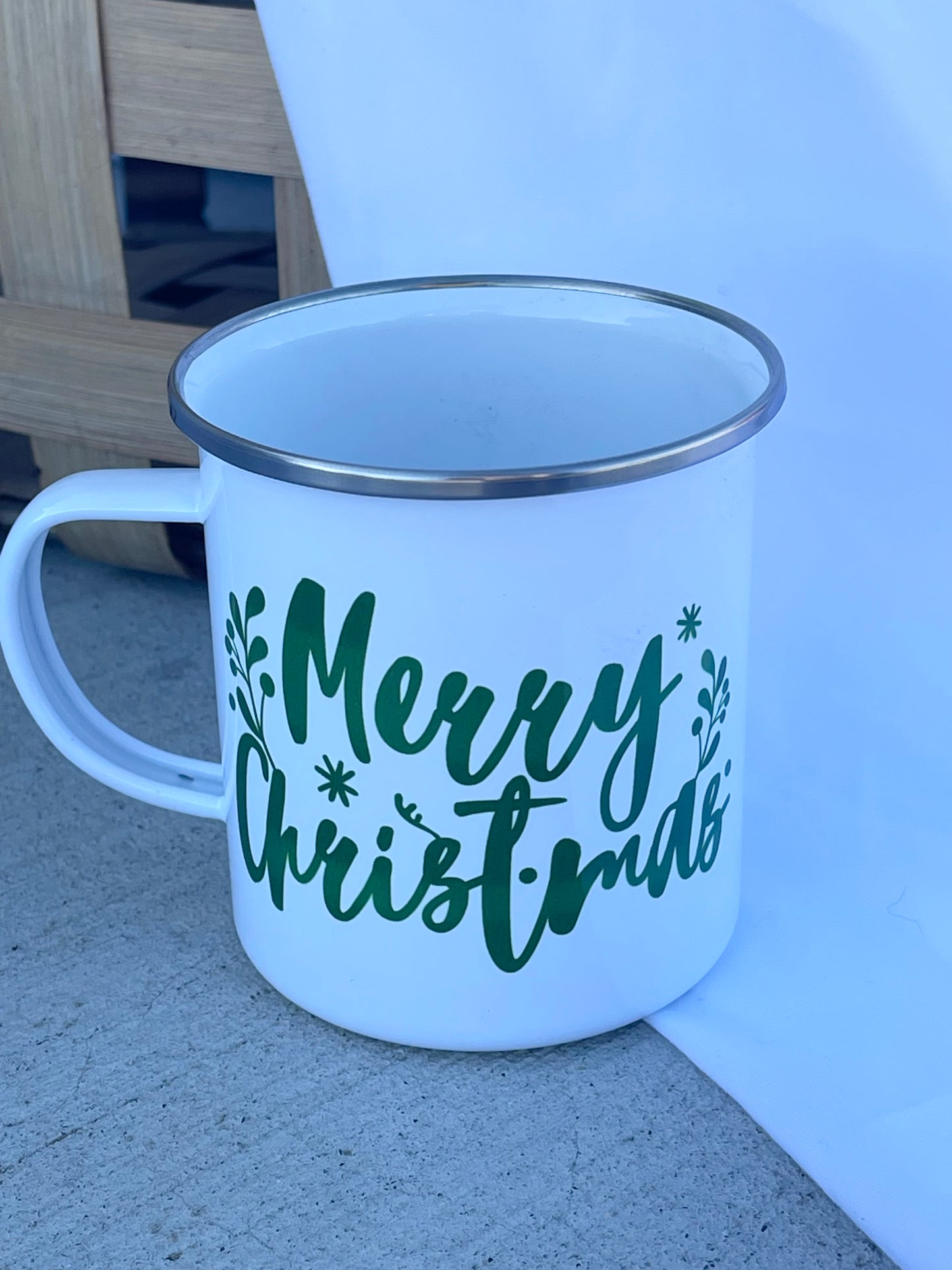 Merry Christmas Metal Mug