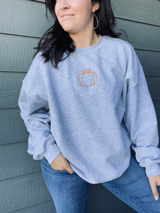 Pumpkin Embroidered Crewneck (2 colors available)