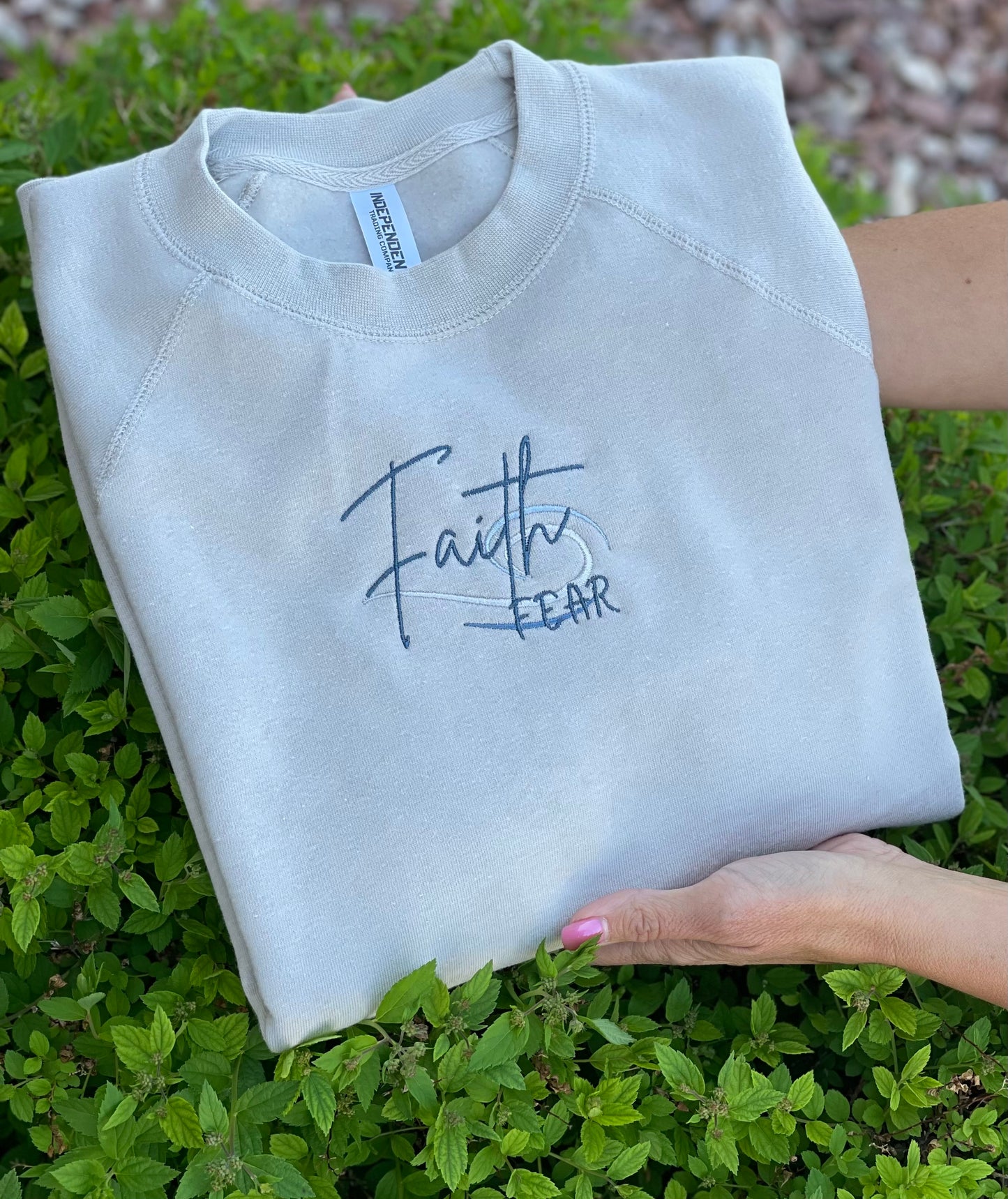 Faith over Fear Embroidered Crewneck