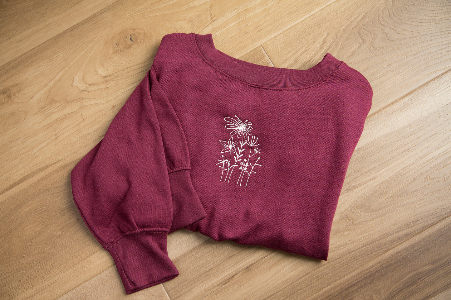 Burgundy Wildflower Crewneck