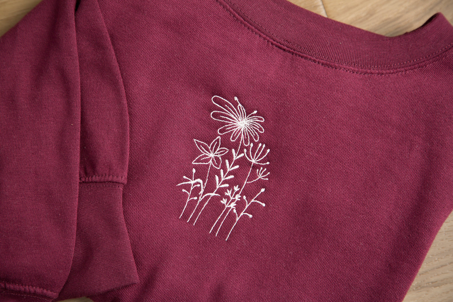 Burgundy Wildflower Crewneck