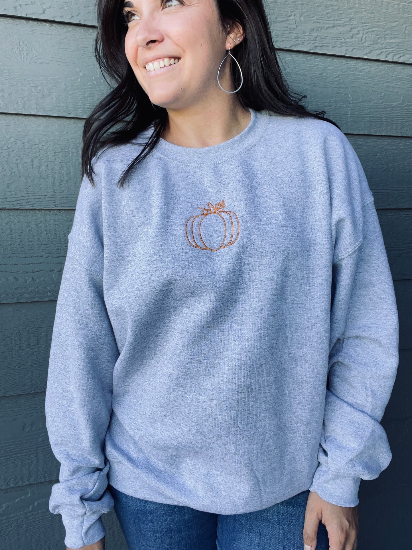 Pumpkin Embroidered Crewneck (2 colors available)