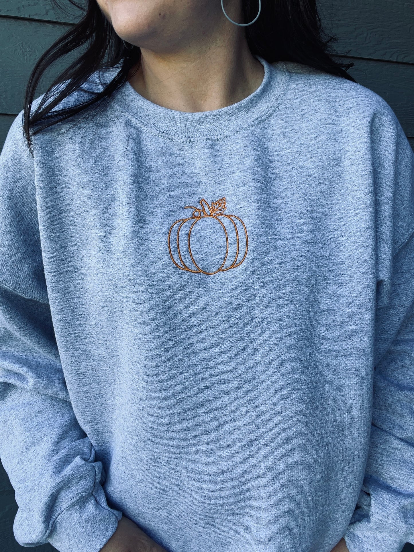 Pumpkin Embroidered Crewneck (2 colors available)