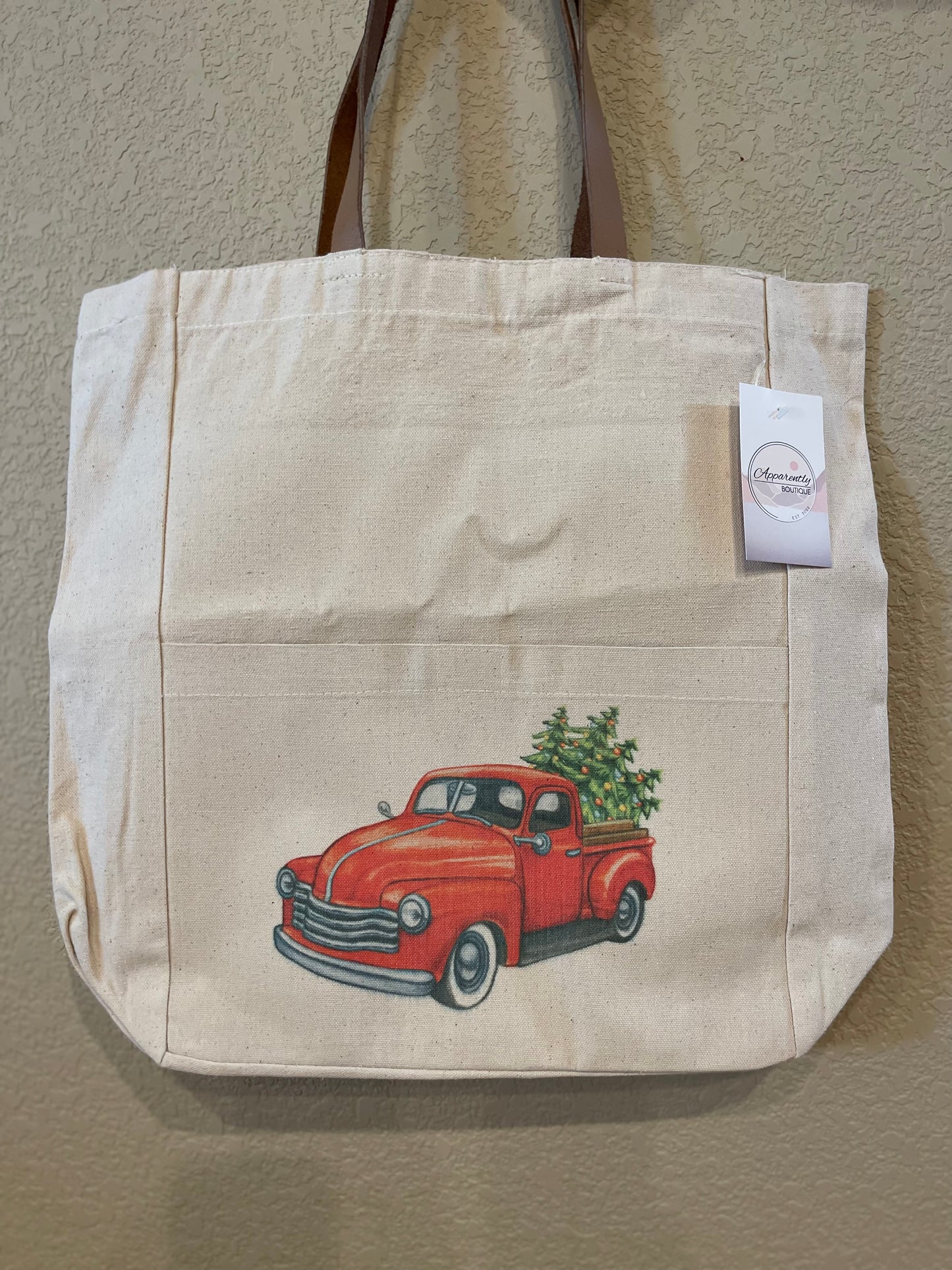 Christmas Truck Tote Bag