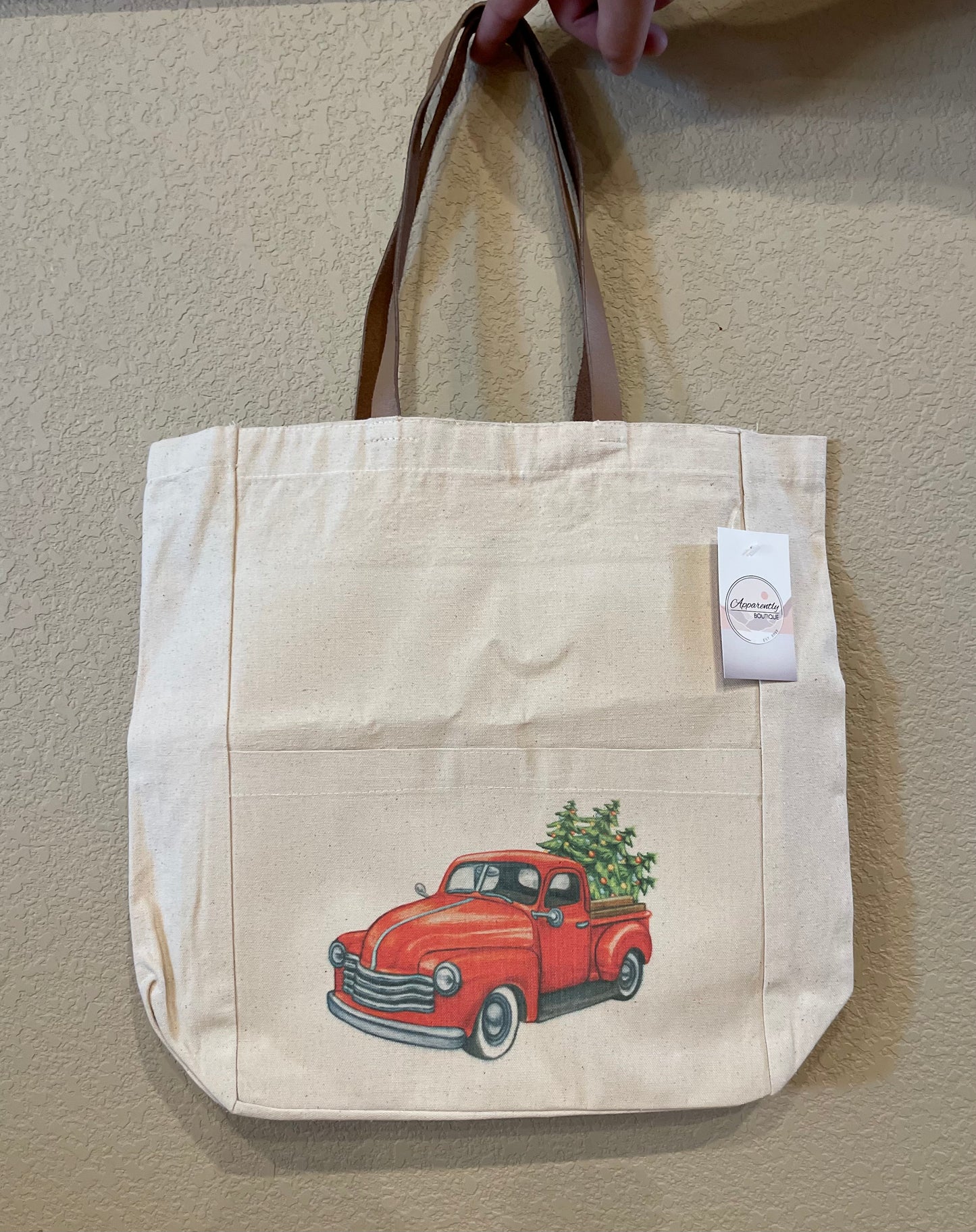 Christmas Truck Tote Bag