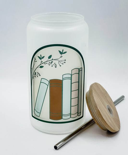 Book Frosted Glass Cup