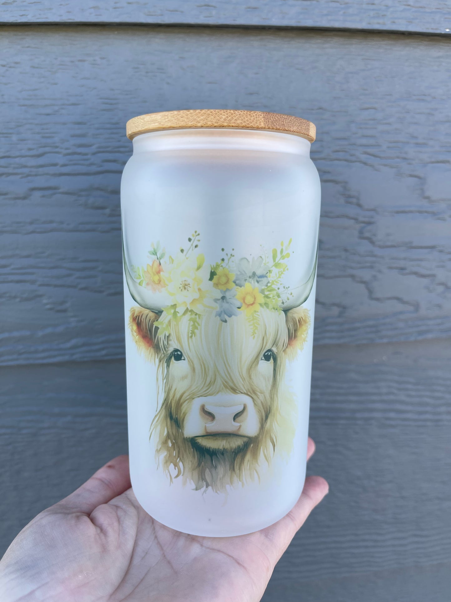 Cow Frosted Glass Cup